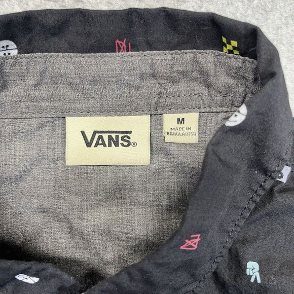 Vans AOP Wallop Woven Button-Up Shirt Men’s M Black VN0A53VGBLK - Picture 2 of 11